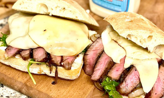 Steak Sandwich with Woeber’s Horseradish Sauce: 